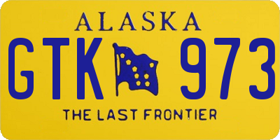 AK license plate GTK973