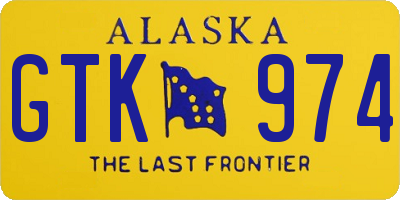 AK license plate GTK974