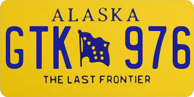 AK license plate GTK976