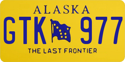 AK license plate GTK977