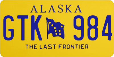 AK license plate GTK984