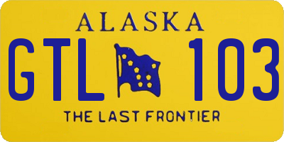AK license plate GTL103