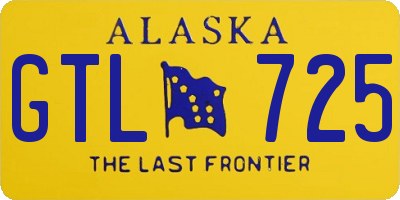 AK license plate GTL725