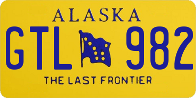 AK license plate GTL982