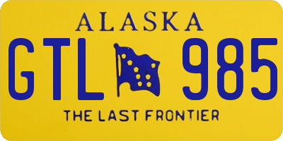 AK license plate GTL985