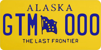 AK license plate GTM000