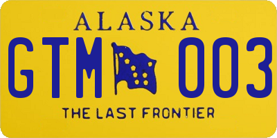 AK license plate GTM003