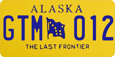 AK license plate GTM012