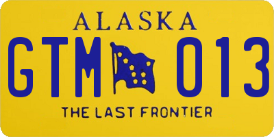 AK license plate GTM013