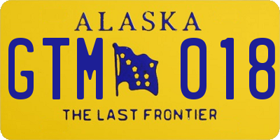 AK license plate GTM018