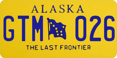 AK license plate GTM026