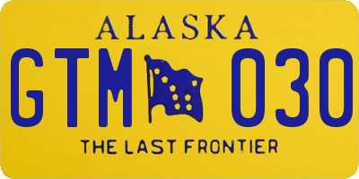 AK license plate GTM030