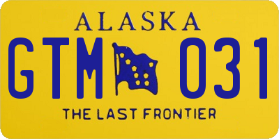 AK license plate GTM031