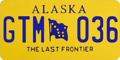 AK license plate GTM036