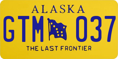 AK license plate GTM037