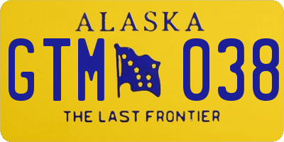 AK license plate GTM038