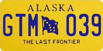 AK license plate GTM039