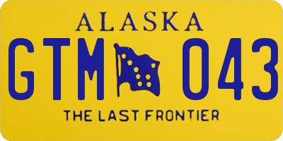 AK license plate GTM043