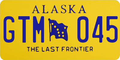 AK license plate GTM045