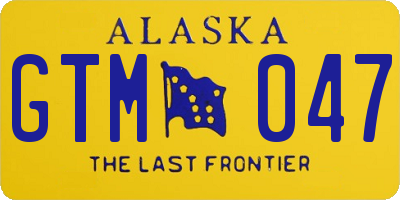 AK license plate GTM047