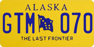 AK license plate GTM070