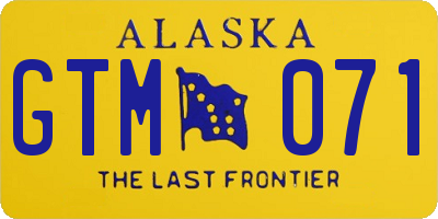 AK license plate GTM071