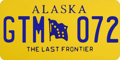 AK license plate GTM072