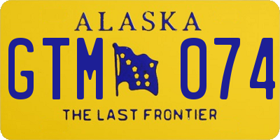 AK license plate GTM074