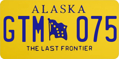 AK license plate GTM075