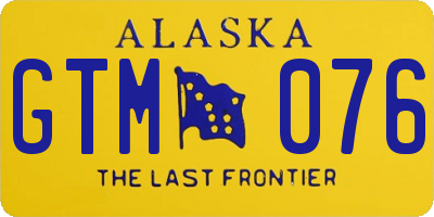 AK license plate GTM076