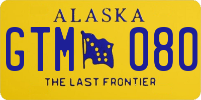 AK license plate GTM080