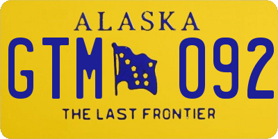 AK license plate GTM092