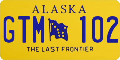 AK license plate GTM102