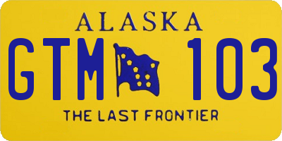 AK license plate GTM103