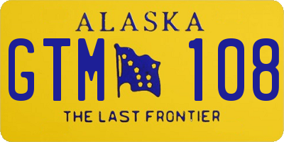 AK license plate GTM108