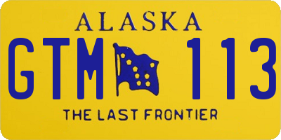 AK license plate GTM113