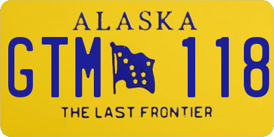 AK license plate GTM118