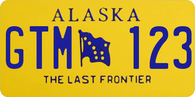 AK license plate GTM123