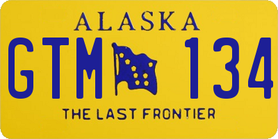 AK license plate GTM134