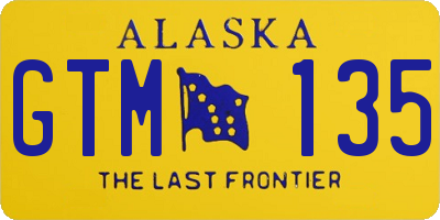 AK license plate GTM135