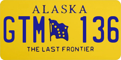 AK license plate GTM136