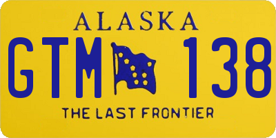 AK license plate GTM138