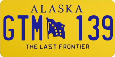 AK license plate GTM139