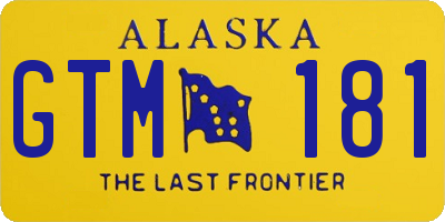 AK license plate GTM181