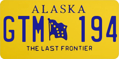 AK license plate GTM194