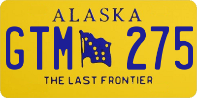 AK license plate GTM275