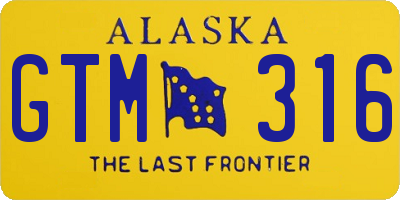 AK license plate GTM316