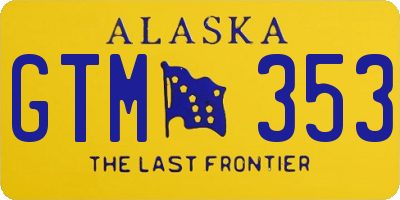 AK license plate GTM353