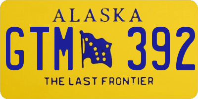 AK license plate GTM392