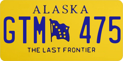 AK license plate GTM475